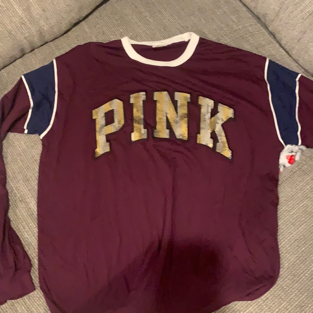 PINK Maroon Longsleeve with Bling